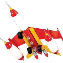 Φωτιστικό παιδικό 3/φ αεροπλάνο κόκκινο