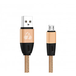Καλώδιο USB σε Micro USB eco flat PTR-0033 copper, 1m, χρυσό