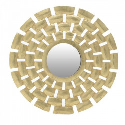 Καθρέφτης τοίχου ξύλινος χρυσός Φ60χ4εκ