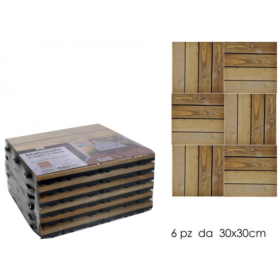 Ντεκ ξύλινο τύπου πλακάκι 30χ30εκ 6 τμχ