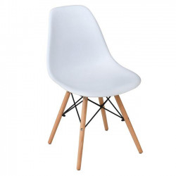Καρέκλα PP λευκή με ξύλινα πόδια