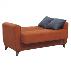Καναπές κρεβάτι  2θέσιος ύφασμα βελουτέ κεραμιδί 150x75x85εκ (120χ100εκ) με αποθηκευτικό χώρο