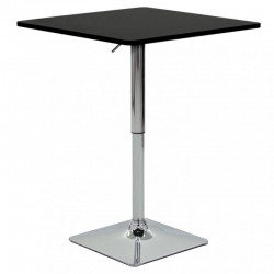 Τραπέζι μπαρ MDF μαύρο-πόδι χρωμίου 70x70x70-91.5εκ