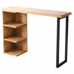 Τραπέζι μπαρ φυσικό ξύλο πεύκου 35mm φυσικό-μαύρο 139x29x90εκ