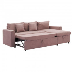 Γωνιακός καναπές-κρεβάτι αναστρέψιμος ύφασμα σάπιο μήλο 225x148x81εκ