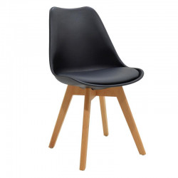 Καρέκλα PP-PU μαύρο-φυσικό πόδι 53.5x48.5x83εκ